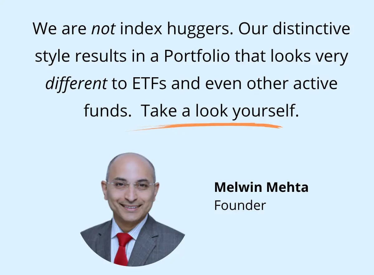 Melwin Mehta, Founder: we are not index huggers